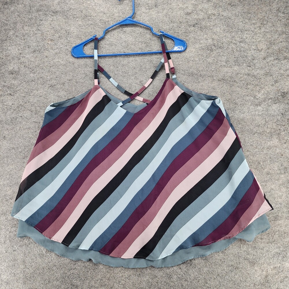 Torrid Blouse Womens 2X Sleeveless Blue Striped
